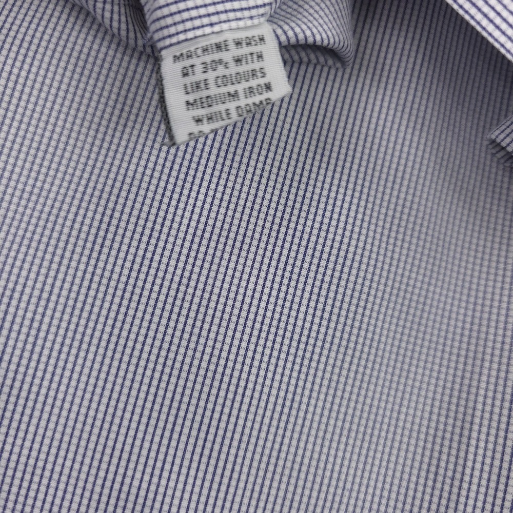 Hawes & Curtis Shirt Mens 16.5 34/35 Blue Check Tailored Slim Fit French Cuff - Picture 8 of 15